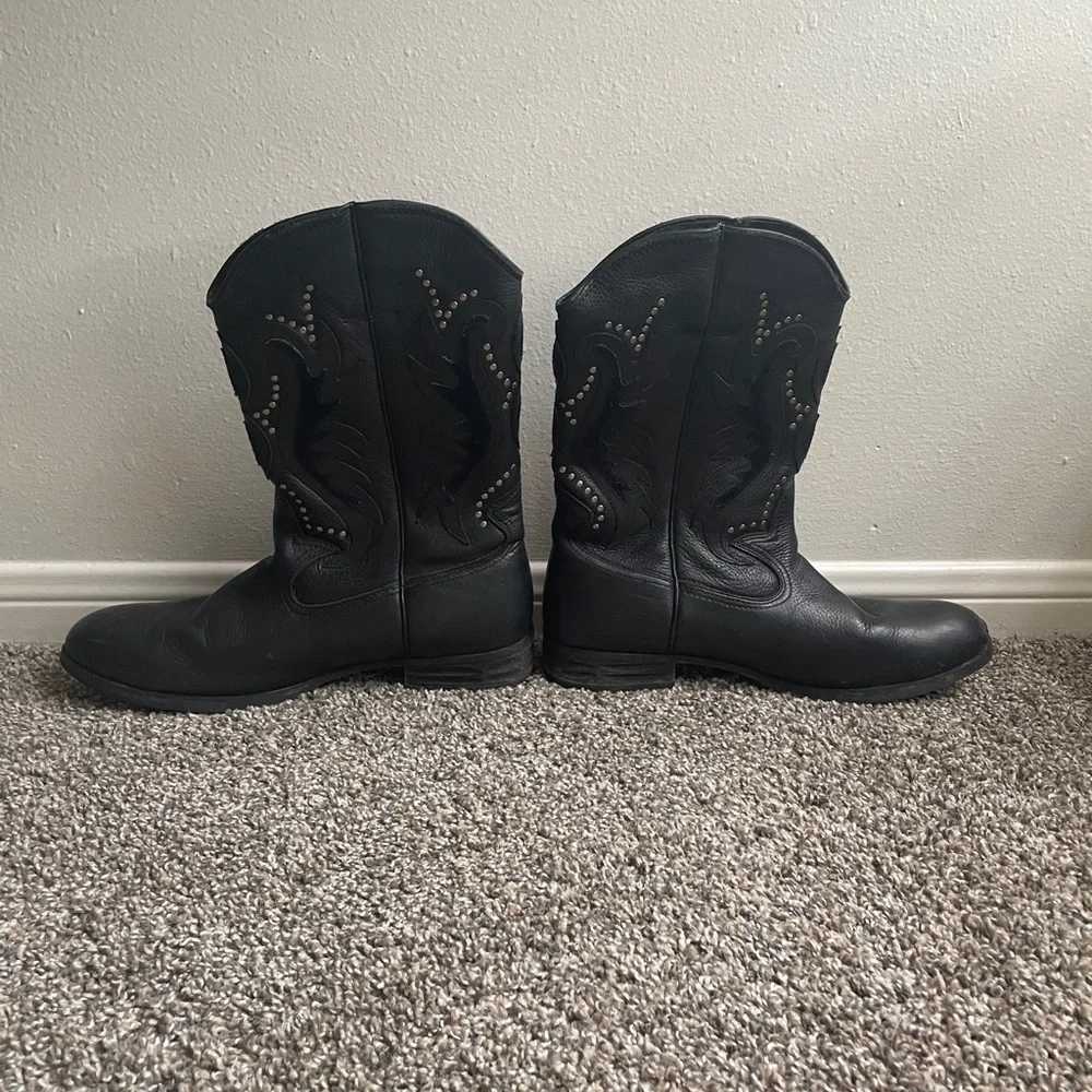 🏍️ Vintage Harley-Davidson Black Studded Leather After Riding Boots 🏍️ - Picture 3 of 10